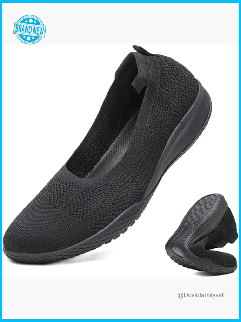 Knit Slip On Walking Sneakers Comfortable Athletic Flats Minimal Chic Casual